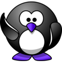 download Waving Penguin clipart image with 225 hue color