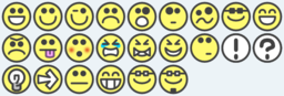 24 Flat Grin Smilies Emotion Icons Emoticons For Example For Forums