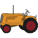 download Tractor clipart image with 0 hue color