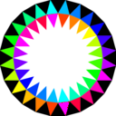 download Rainbow 24gon clipart image with 180 hue color
