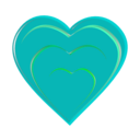 download Heart clipart image with 180 hue color