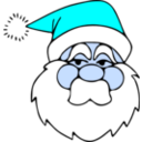 download Santa Line Art clipart image with 180 hue color