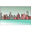 download Melbourne Skyline clipart image with 315 hue color