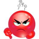 download Angry Smiley Emoticon clipart image with 315 hue color