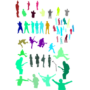 download Silhouettes clipart image with 135 hue color