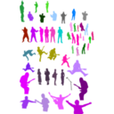 download Silhouettes clipart image with 270 hue color