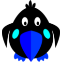 download Black Bird clipart image with 180 hue color