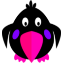 download Black Bird clipart image with 270 hue color