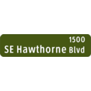 download Portland Oregon Street Name Sign Se Hawthorne Blvd clipart image with 315 hue color
