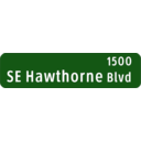 Portland Oregon Street Name Sign Se Hawthorne Blvd