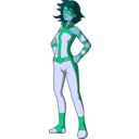 download Superheroine clipart image with 180 hue color