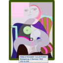 download Pablo Picasso La Lettura clipart image with 270 hue color