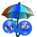 download Rainy Smiley Emoticon clipart image with 180 hue color