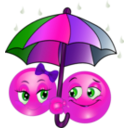 download Rainy Smiley Emoticon clipart image with 270 hue color