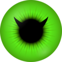 download Red Iris With Devil Pupil clipart image with 90 hue color