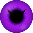 download Red Iris With Devil Pupil clipart image with 270 hue color