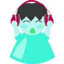 download Boy With Headphone2 clipart image with 135 hue color