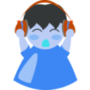 download Boy With Headphone2 clipart image with 180 hue color