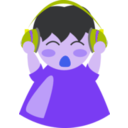download Boy With Headphone2 clipart image with 225 hue color