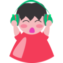 download Boy With Headphone2 clipart image with 315 hue color