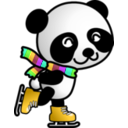 download Skating Panda clipart image with 45 hue color