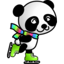 download Skating Panda clipart image with 90 hue color