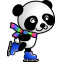 download Skating Panda clipart image with 225 hue color