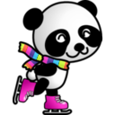 download Skating Panda clipart image with 315 hue color