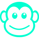 download Funny Monkey Face Simple Path clipart image with 270 hue color