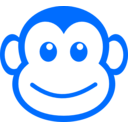 download Funny Monkey Face Simple Path clipart image with 315 hue color