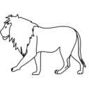 download Lion Line Art clipart image with 45 hue color