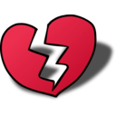 download Broken Heart clipart image with 135 hue color