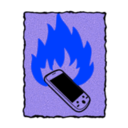 download Burn Your Phone clipart image with 225 hue color