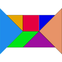 download Tangram clipart image with 180 hue color