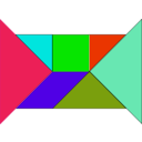 download Tangram clipart image with 315 hue color