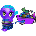 download Washing Girl Smiley Emoticon clipart image with 225 hue color