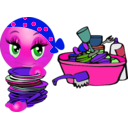 download Washing Girl Smiley Emoticon clipart image with 270 hue color