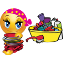 download Washing Girl Smiley Emoticon clipart image with 0 hue color