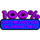 download Satisfaction Guaranteed Vector Sticker clipart image with 225 hue color