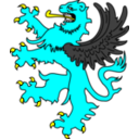 download Winged Lion clipart image with 180 hue color