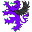 download Winged Lion clipart image with 270 hue color