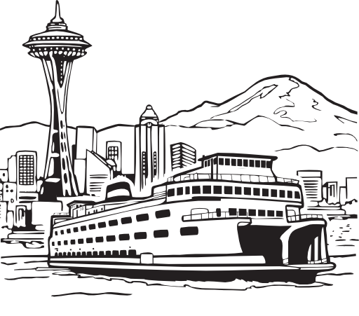Space Needle And Ferry
