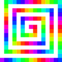 download 120 Square Spiral 12 Color clipart image with 315 hue color