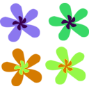 download Rainbow Flower clipart image with 45 hue color