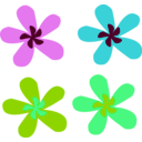 download Rainbow Flower clipart image with 90 hue color