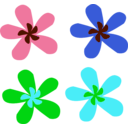download Rainbow Flower clipart image with 135 hue color