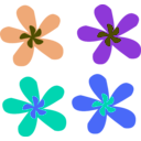 download Rainbow Flower clipart image with 180 hue color