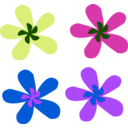 download Rainbow Flower clipart image with 225 hue color