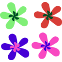 download Rainbow Flower clipart image with 270 hue color