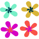 download Rainbow Flower clipart image with 315 hue color